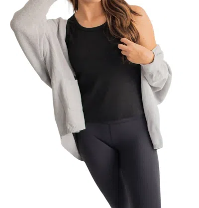 Falcon Park Ophelia Open Front Cardigan In Heather Grey In Grey