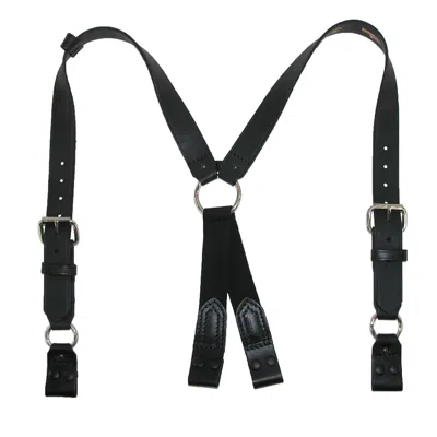 Boston Leather Leather Loop End Fireman Work Suspenders In Black