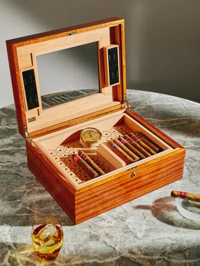 Agresti Havana Wood Humidor Case (100 Cigars)  Abask Luxury Gift In  Red