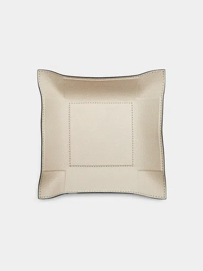 Giobagnara Jack Leather Medium Square Valet Tray  Abask Luxury Gift In  Grey