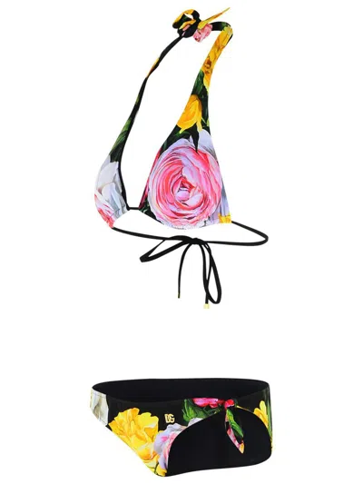 Dolce & Gabbana Peonie Pink Polyamide Blend Bikini In Pink