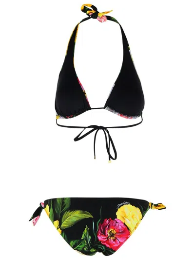 Dolce & Gabbana Peonie Pink Polyamide Blend Bikini In Pink