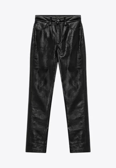 Anine Bing Bruno Trou Bruno Straight Leg Trouserssers In Black