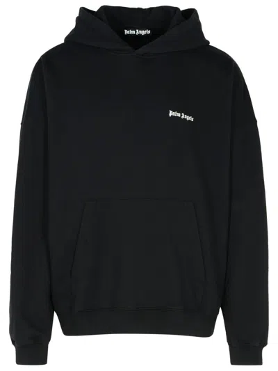 Palm Angels Brand-embroidery Kangaroo-pocket Relaxed-fit Cotton-jersey Hoody In Black
