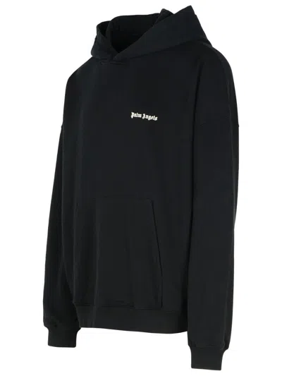 Palm Angels Brand-embroidery Kangaroo-pocket Relaxed-fit Cotton-jersey Hoody In Black