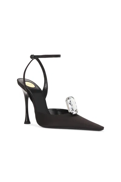 Saint Laurent Doville Pumps Black In Nero & Crystal