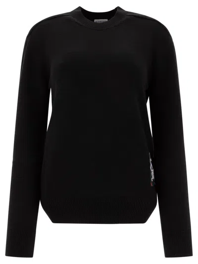 Burberry Ekd Patch Ribbed Knit Sweater In Black