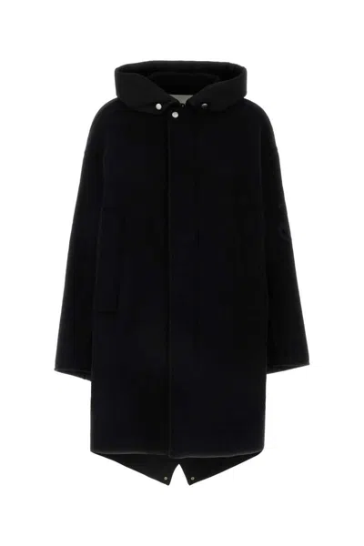 Jil Sander Black Parka With Zipper In Black