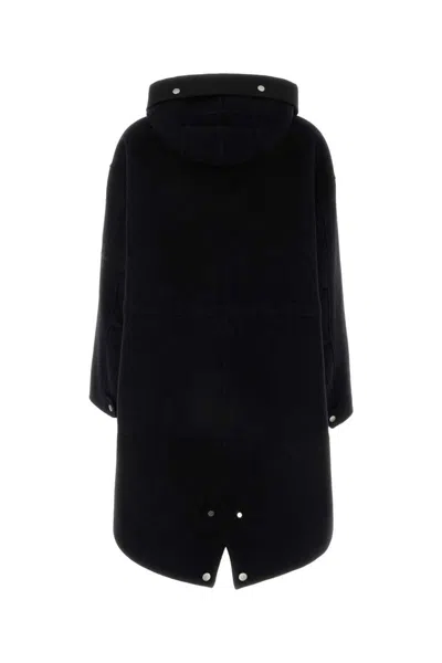 Jil Sander Black Parka With Zipper In Black