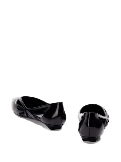 Prada Woman Black Flats In Black