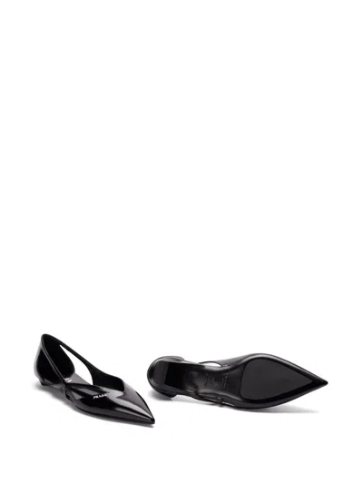 Prada Woman Black Flats In Black