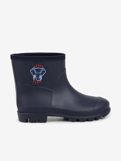 Kenzo Kids Elephant Rain Boots In Blue