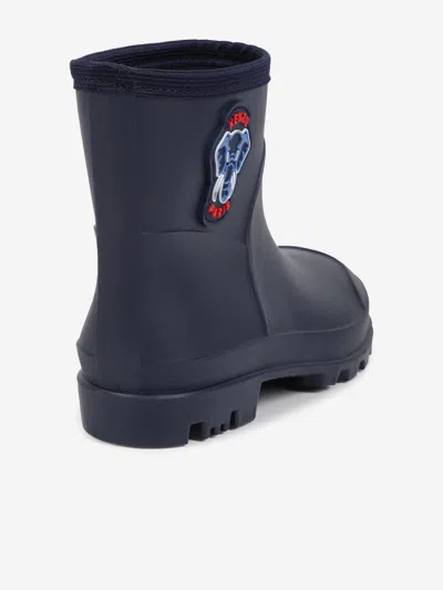 Kenzo Kids Elephant Rain Boots In Blue