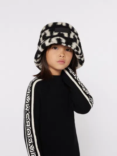 Marc Jacobs Monogram-print Faux-shearling Bucket Hat In Black