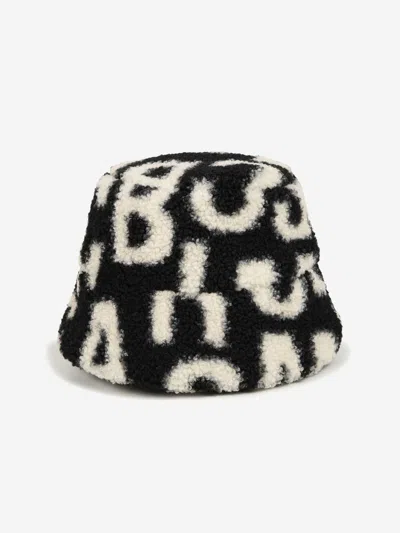 Marc Jacobs Monogram-print Faux-shearling Bucket Hat In Black