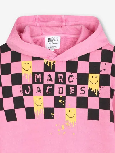 Marc Jacobs Girls Smiley World Hooded Sweater Dress In Pink