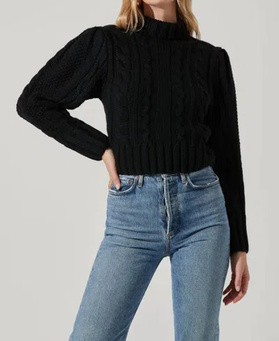 Astr The Label Laurel Pleated Blouse In Black
