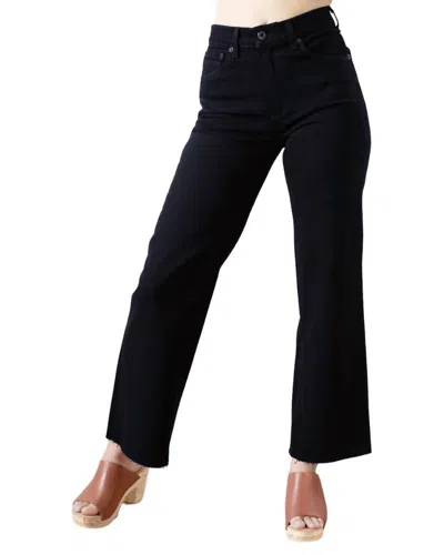 Askk Ny Slim Crop Wide Leg Jeans In Black Resin In Multi