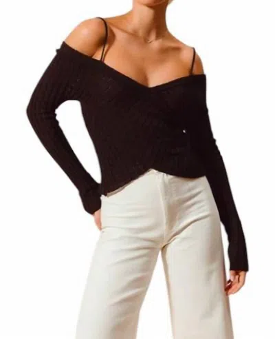 So Me Overlap Off Shoulder Top In Black In Black
