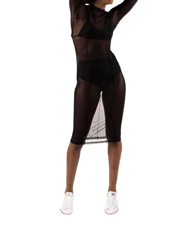 Bela Brand Tube Tulle Dress Cover Up In Black In Black