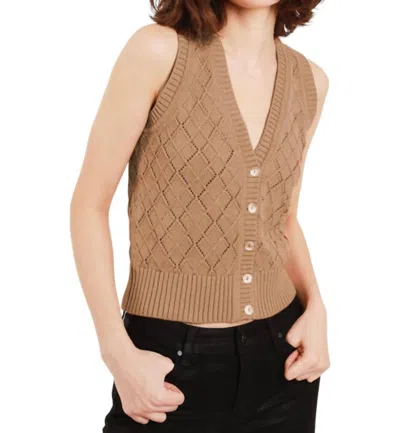 Feller Camila Lace Argyle Vest In Brown In Brown