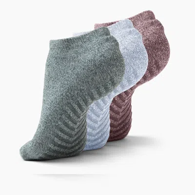 Gripjoy Men's Low Cut Socks With Grips (pack Of 3) In Multi
