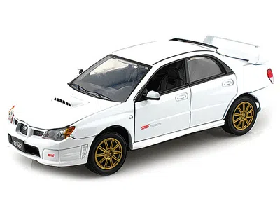 Diecast Model Motormax Subaru Impreza Wrx Sti White 1/24 Diecast Model Car By Motormax