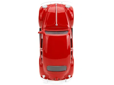 Diecast Model Jada 1959 Volkswagen Beetle Red With White Graphics And Boxing Gloves Accessory "punch Buggy" Series 1/32