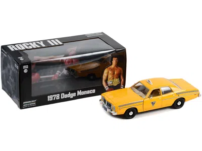Diecast Model Greenlight 1978 Dodge Monaco Taxi "city Cab Co." Yellow "rocky Iii" (1982) Movie 1/24 Diecast Model Car By Gree