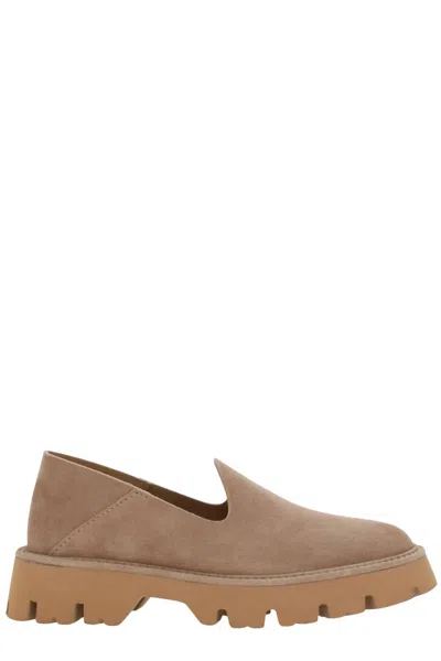 Pedro Garcia Pedro García Woman Loafers Light Brown Size 7 Leather In Beige