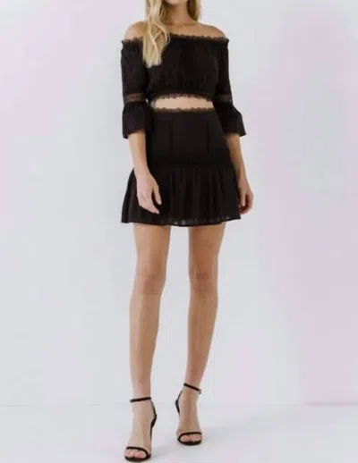 Endless Rose Mini Skirt In Black In Black