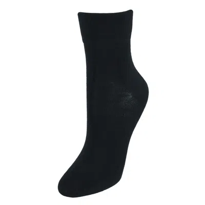 Windsor Collection Women's Rayon From Bamboo Comfort Wide Trouser Slack Sock In Black