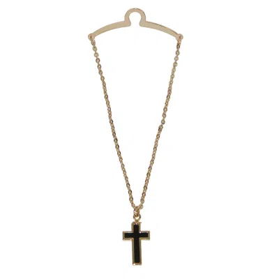 Competition Inc. Men's Cross Pendant Tie Chain In Gold