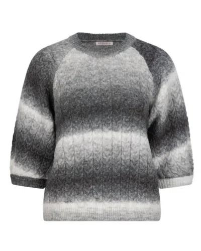 Esqualo Gradient Cable Knit Sweater In Grey In Grey