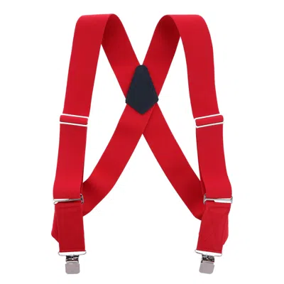 Welch Men's Big & Tall Elastic Solid Color Clip-end Ubee Trucker Suspenders In Red