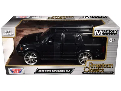 Diecast Model Motormax 2000 Ford Expedition Xlt Black Metallic "maxx Design" "american Classics" Series 1/24 Diecast Model