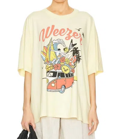 Daydreamer Weezer Collage Tee Top In Yellow Fizz In Multi
