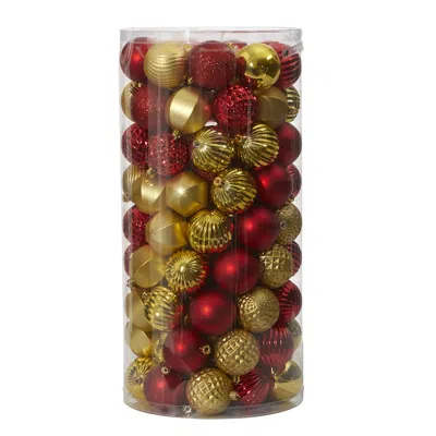 Homplanti Holiday Shatterproof 101 Count Xmas Tree Ornament Set 60mm