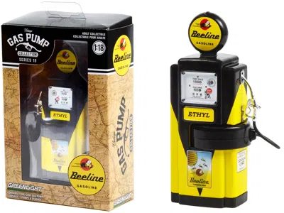 Diecast Model Greenlight 1948 Wayne 100-a Gas Pump "beeline Gasoline" Yellow And Black "vintage Gas Pumps" Series 12 1/18 Die