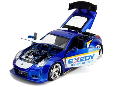 Diecast Model Jada 2003 Nissan 350z "exedy Racing Clutch" Candy Blue And White "jdm Tuners" Series 1/24 Diecast Model C