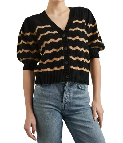 Rails Isla Cardigan In Black Camel Stripe In Multi