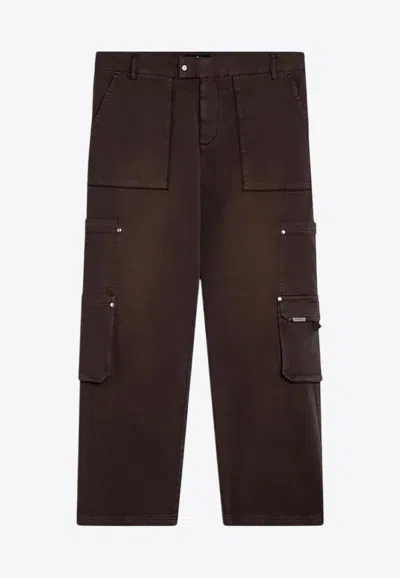 Represent Washed-effect Cargo Pants In Brown