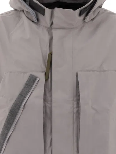 Acronym Boxy-silhouette Grey Jacket With Utility Pockets In Grey