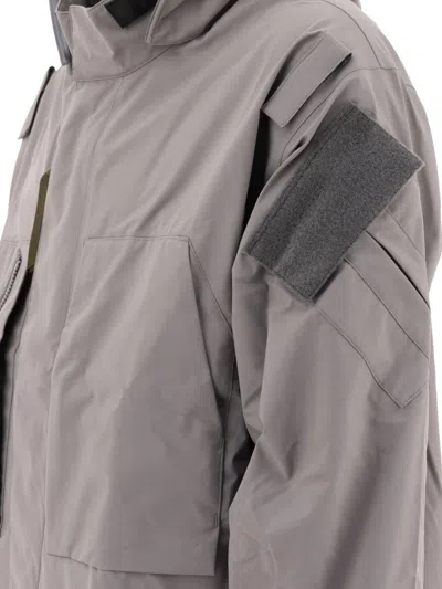 Acronym Boxy-silhouette Grey Jacket With Utility Pockets In Grey