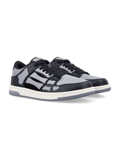 Amiri Leather Upper Low Top Sneakers In Asphalt