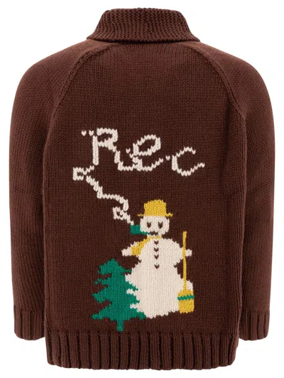 Bode Graphic Design Raglan Sleeve Sweater In Brown