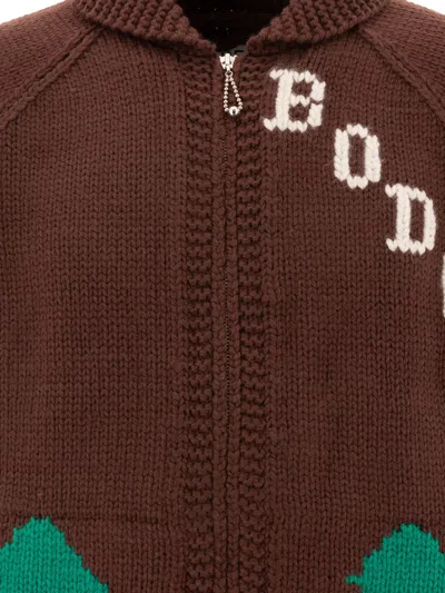 Bode Graphic Design Raglan Sleeve Sweater In Brown