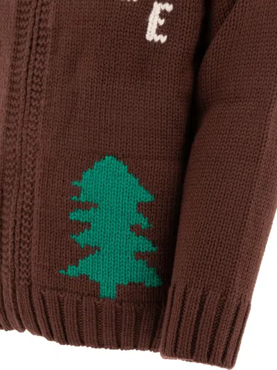 Bode Graphic Design Raglan Sleeve Sweater In Brown