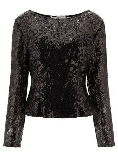 Fit F.it Paillettes Blouse In Black