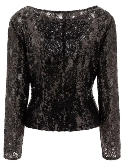 Fit F.it Paillettes Blouse In Black